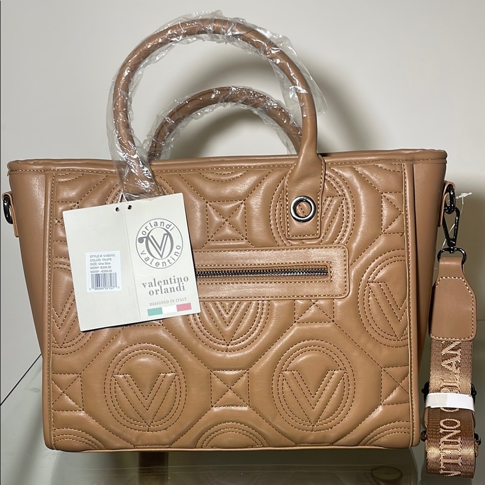 Valentino Orlandi Tan Quilted Women's Bag